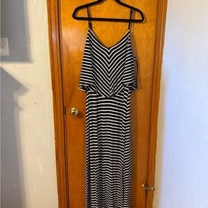 Mossimo Supply Co. Black and White Striped Maxi Dress